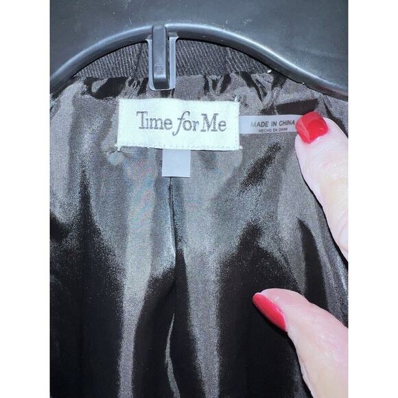 Time For Me Black Floral Embroidered Denim Button Up Coat S - Picture 2 of 7